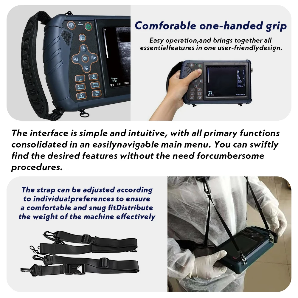 3.5/5/6.5Hz Portable Veterinary Ultrasound Scanner Vet B-Ultra Pregnancy Machine