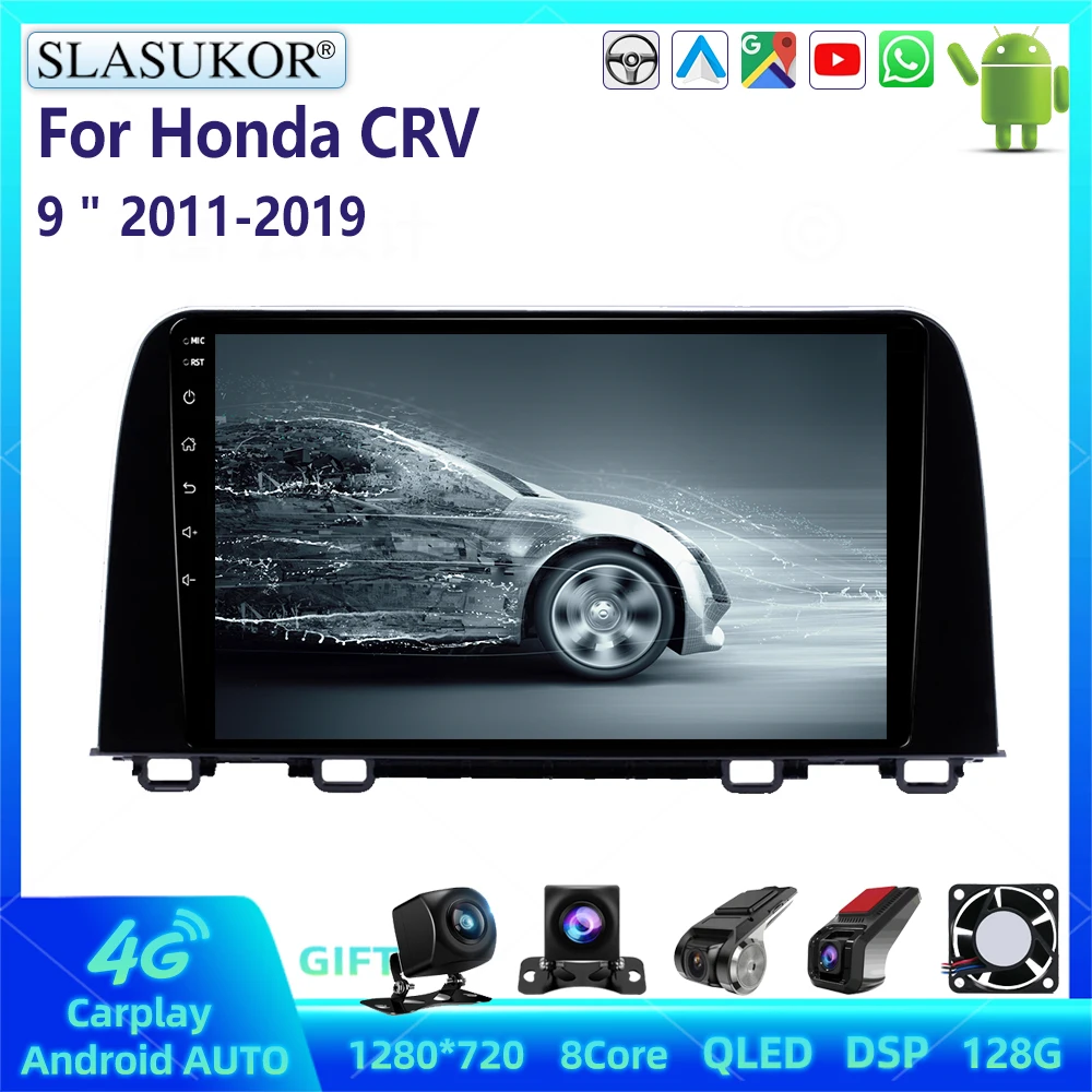

Автомобильная магнитола 9 дюймов для Honda CR-V 2011-2019, Android, мультимедийный видеоплеер, навигационная автомобильная стереосистема, LTE Carplay, Android, 4G