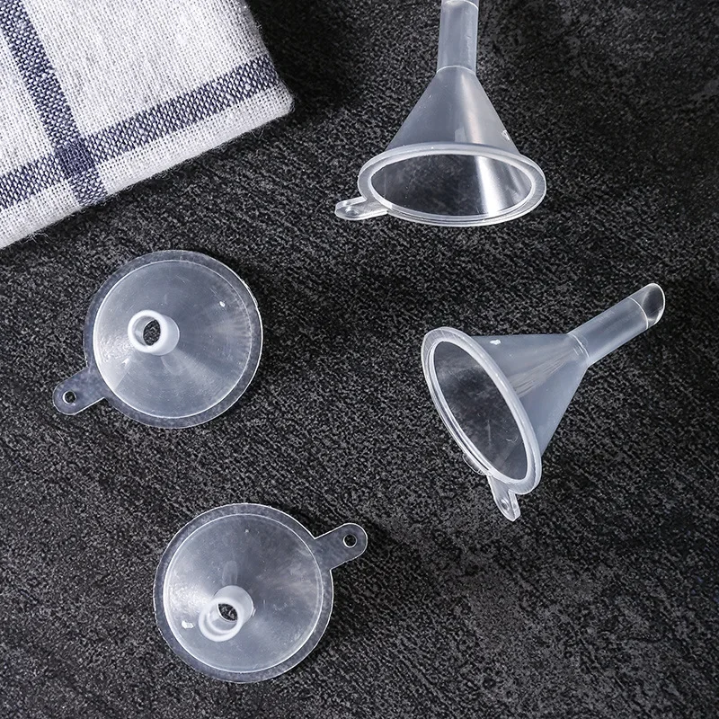 10PCS Mini Plastic Funnel Small Mouth Liquid Oil Funnels Laboratory Supplies Tools School Experimental Supplies