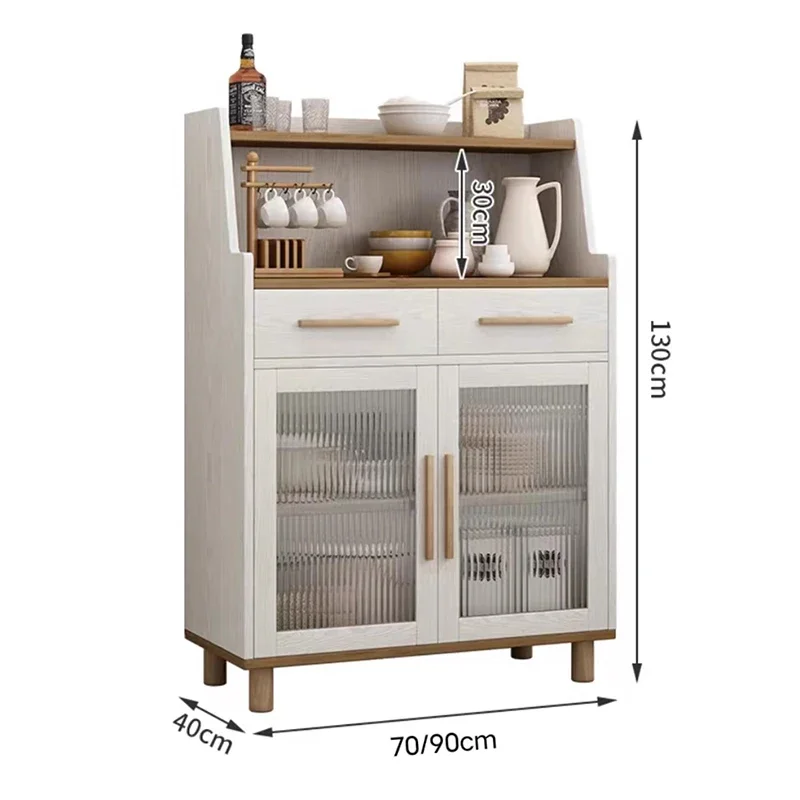 Sideboard Furniture Organizer Room Sideboards White Angle Shelf Industrial Living Kitchen Storage Two-door Cabinet et LT