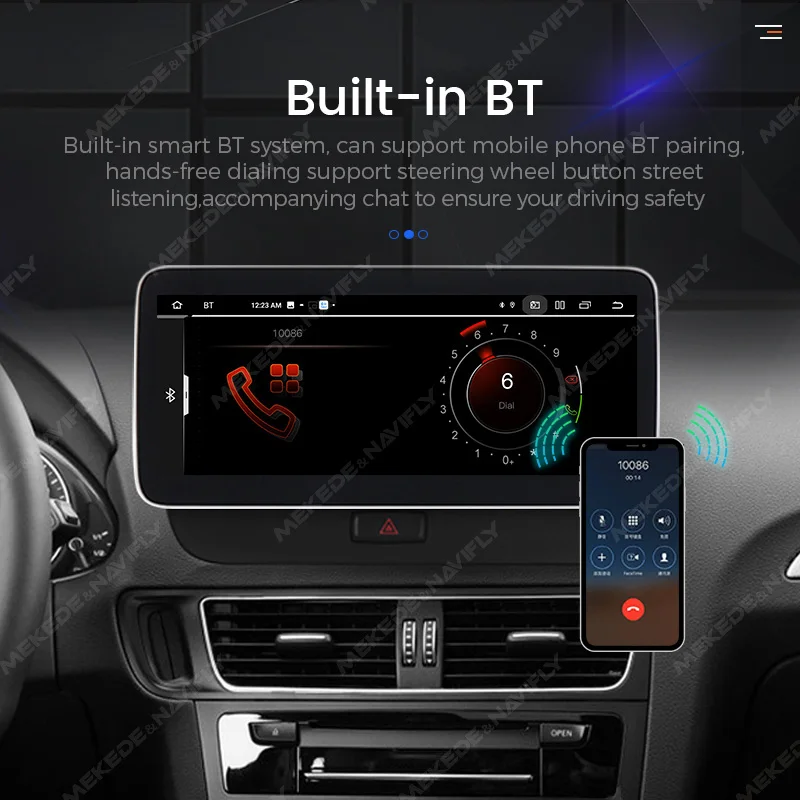 Mekede 10,25 pulgadas Radio de coche 6G + 128G Carplay inalámbrico para Audi Q5 Q5L FY 2017-2020 Android 14 navegación GPS sistemas inteligentes 3
