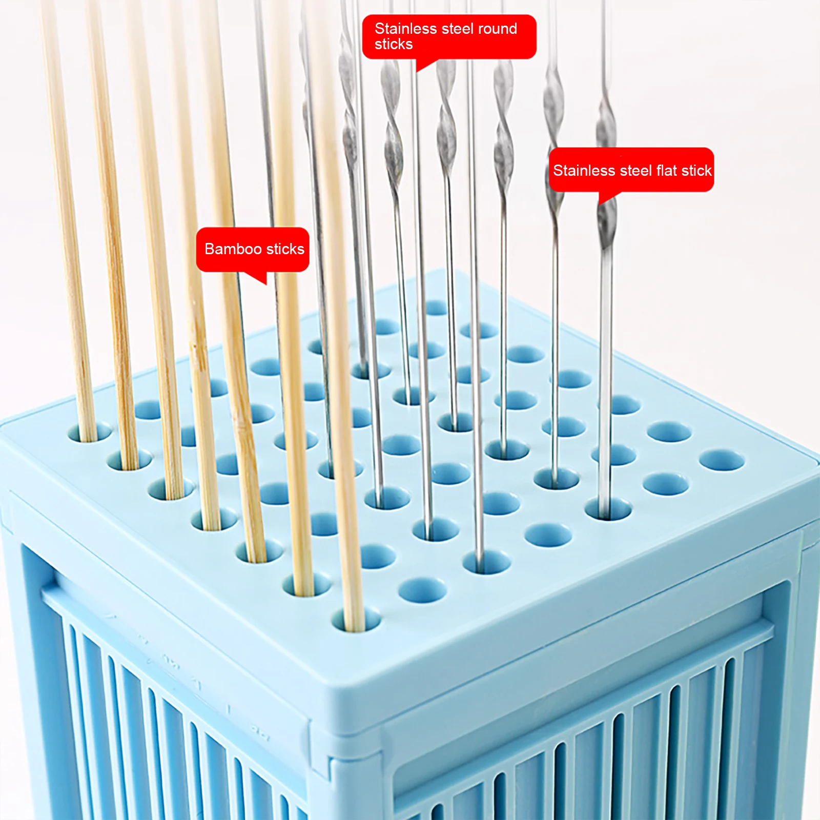 49 Holes Barbecue Stringer Box Portable Kebab Maker Box Detachable Kebab Maker Tool Multifunction for Camping Barbecue