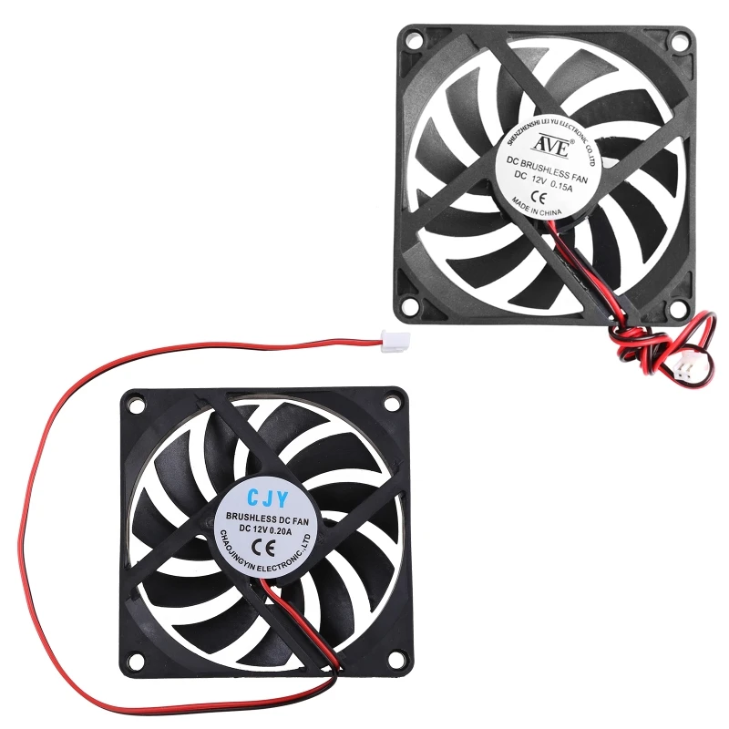 Industrial Cooling Fan 8cm Micro CPU Cooling Fan 80mm 2600rpm DC12V 0.15A 2pin Desktop Computer Axial Cooler