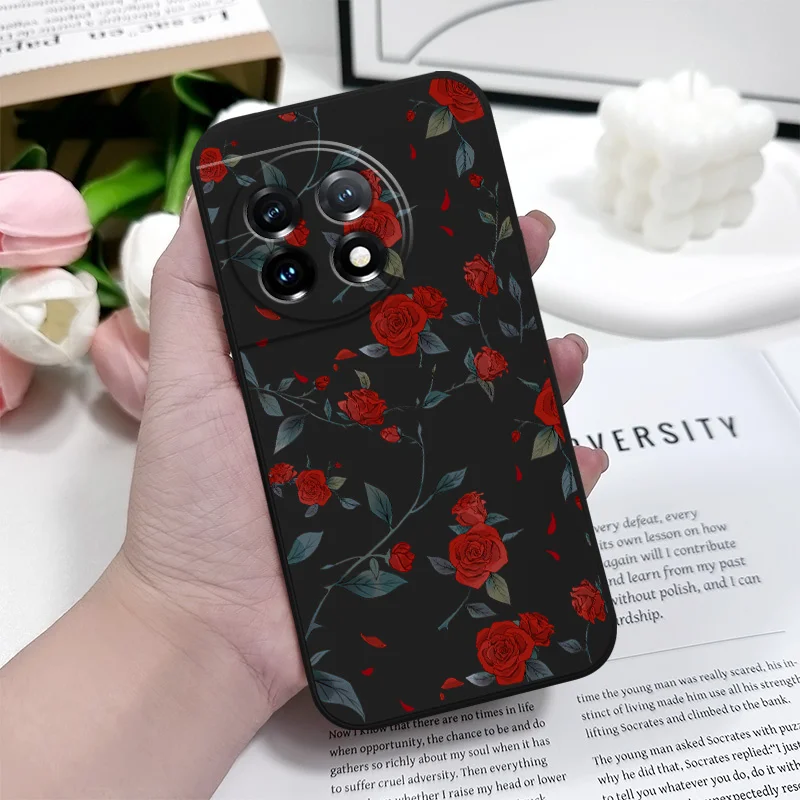 Flowering Rose Liquid Silicone Phone Case Cover