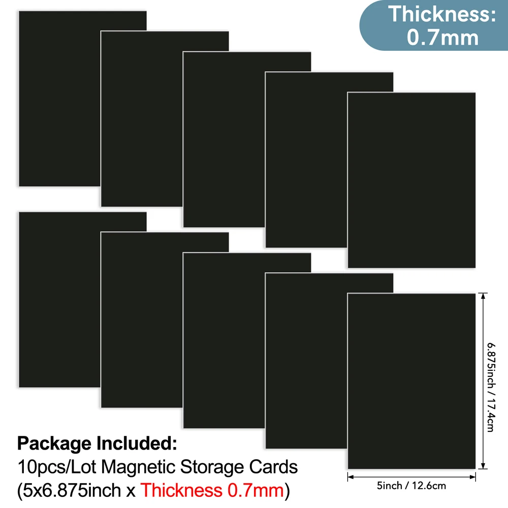 Rubber Magnetic Sheets Die and Stamp Storage Magnetic Panels Storage Cards rubber magnetic stripe stamp storage binder For Card Making 10pcs 12.6x17.4cm 0.7mm