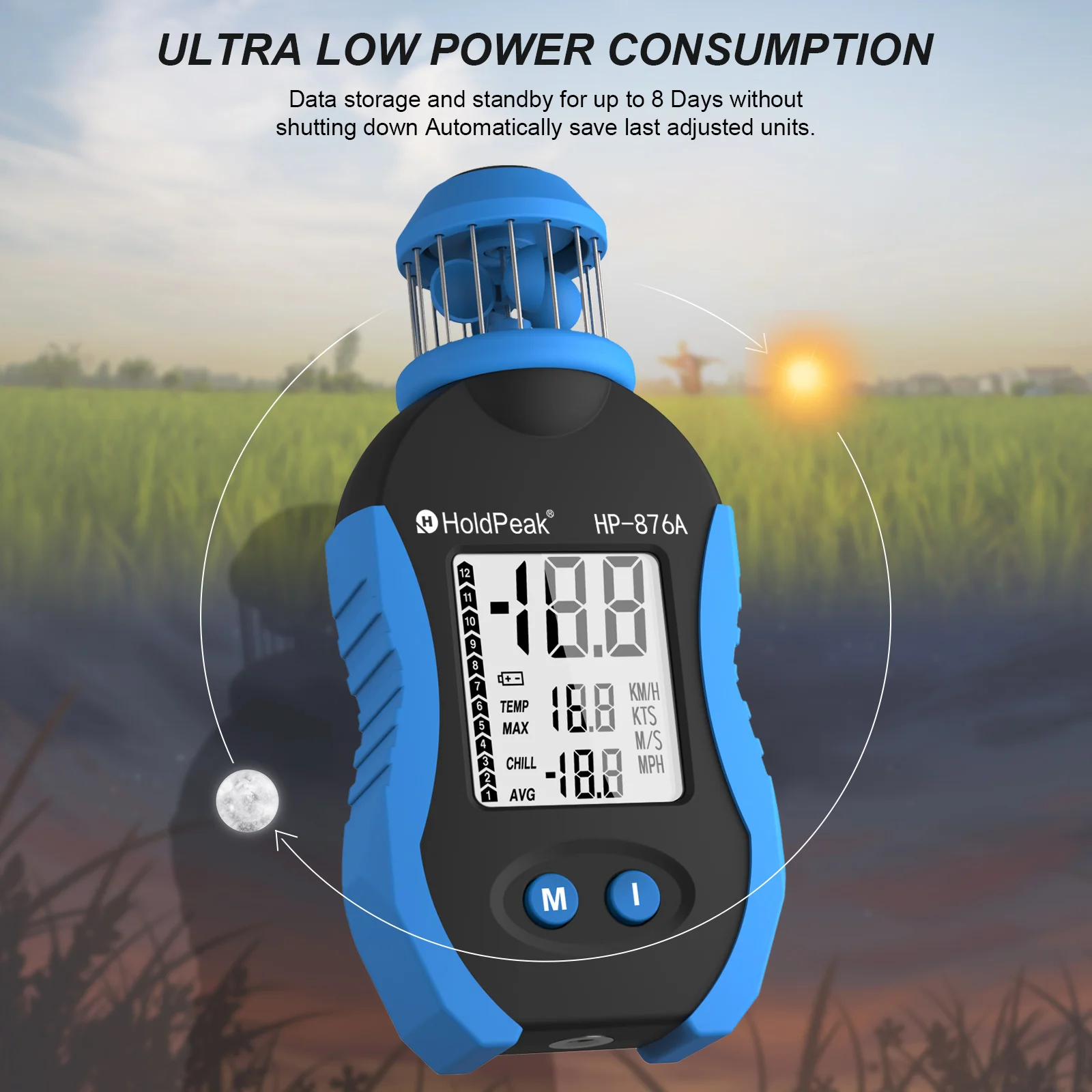 HoldPeak Digital Anemometer Handheld Wind Speed Meter, Pocket for Measuring Air Speed for HVAC Vents, Boat Sailing Shooting for speed meter,digital anemometer