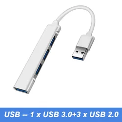 4 - Port USB - C Multi - Function Hub with OTG Adapter Support (Silver - USB)