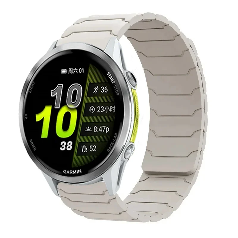 Sports Silicone Strap with Magnetic Breathable Design - 20mm/22mm