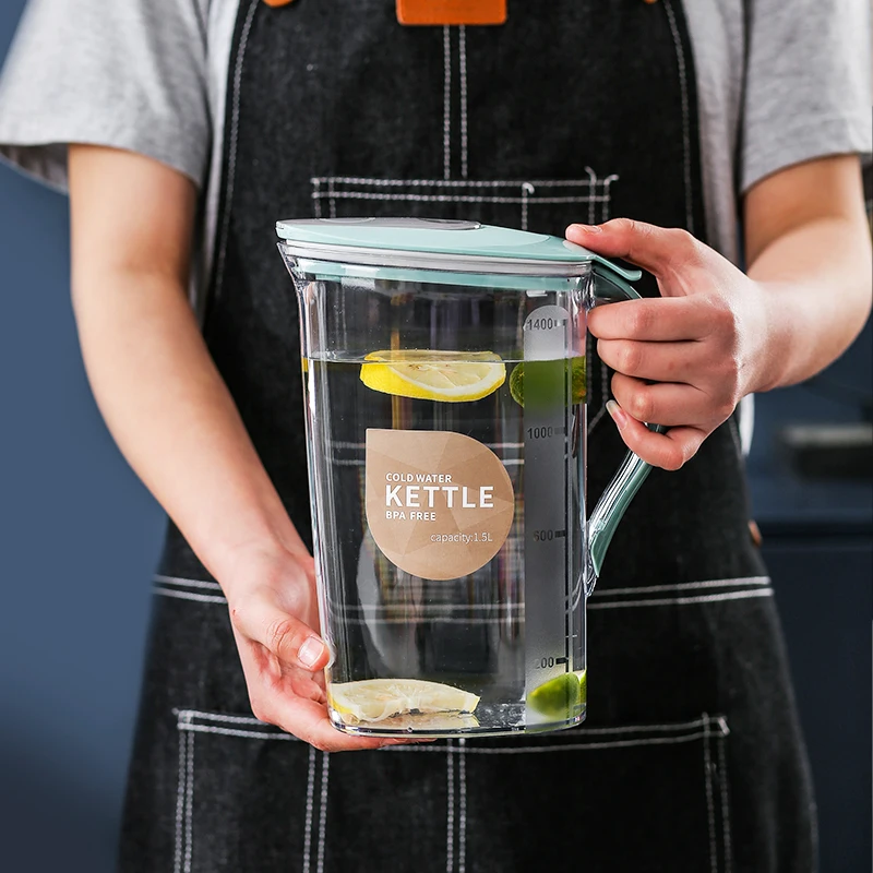 Brocca Per Acqua Da 1,8 Litri - In Plastica BPA Free, Con Coperchio, Per Tè, Succhi E Bevande Fredde - Foto 10