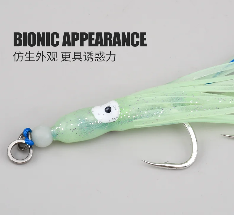 TEASER HK012 2/0 3/0 4/0 1 teil/beutel Langsam Jig Haken Triple Assist Angelhaken Set Salzwasser Hartstahl Tintenfisch Jig Angelhaken – Detail 9