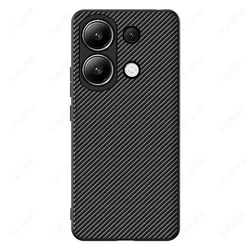 Carbon Fiber Texture PU Leather Fashion Phone Case Cover for Redm Note 13 4G (Fiber black)