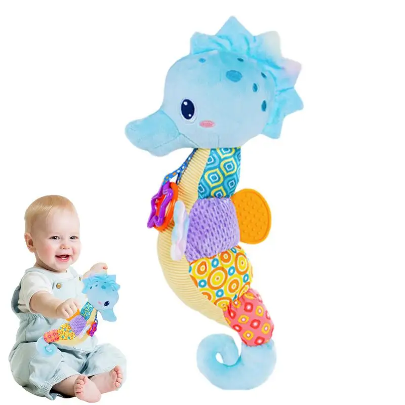 

Морская лошадь, плюшевая игрушка, морская лошадь, мягкие игрушки-животные с гофрированными и погремушками, мягкие сенсорные игрушки, плюшевые кольца, набивные