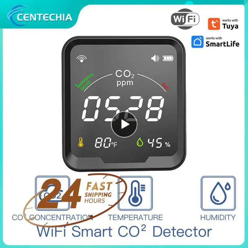 

Tuya Smart WiFi CO2 Sensor Smart Carbon Dioxide Meter Temperature Humidity Detector Monitor with LCD Screen 3 in 1 Meter