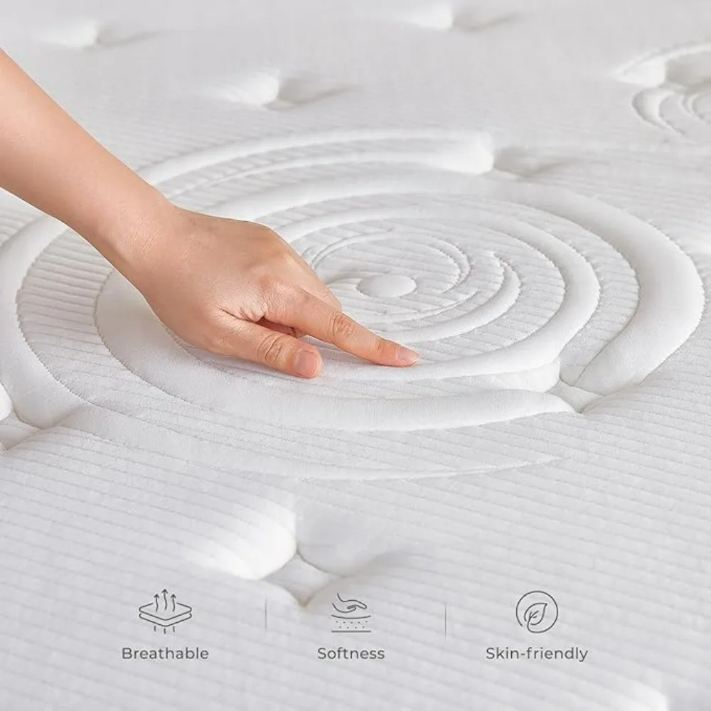 King Mattress - 12 Inch King Size Hybrid Mattress, King Bed Mattress with Pocketed Coils for Comfort Sleep and Balanced Support 4