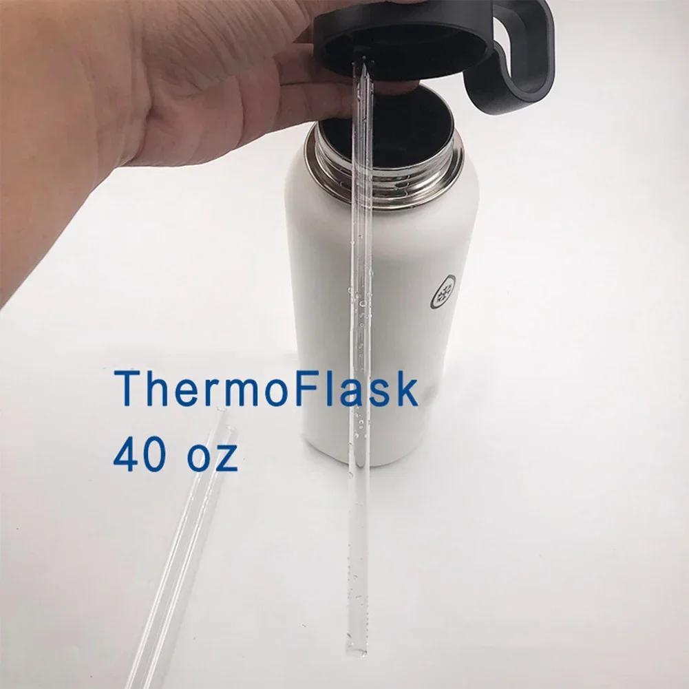 Transparent Replacement Water Cup Straw for 40oz Durable and Food Grade Tritan Material 5 Straws Plus Brush