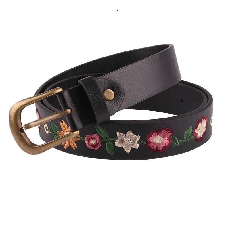 

New Embroidered Flower Decoration Ladies Belt Retro Fashion Women's Classical Chinese Style belt riem vrouw cinturón mujer para