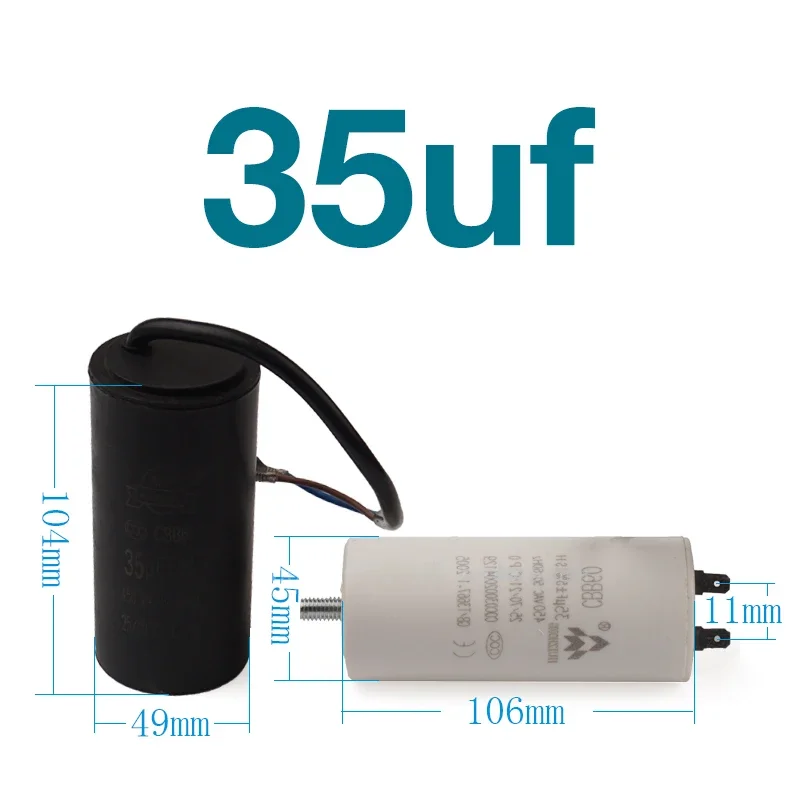 

Capacitor for Air Compressor 35uF Capacitor 450V Bottom Screw Air Compressor Washer Car Wash Capacitor Parts Replacement