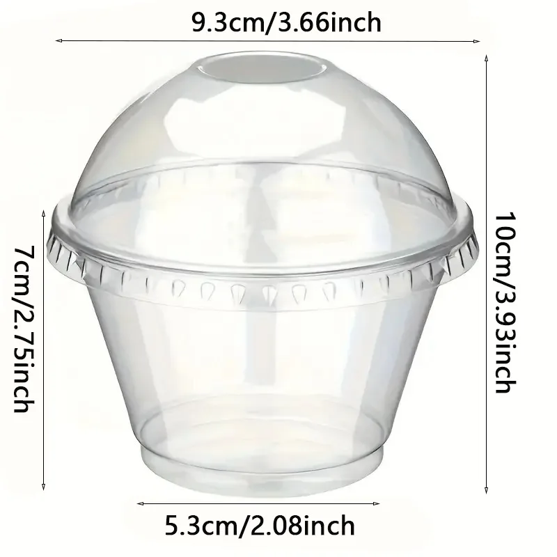 50PCS Disposable Dessert Cups with Cover for Picnic Party Outdoor Gathering