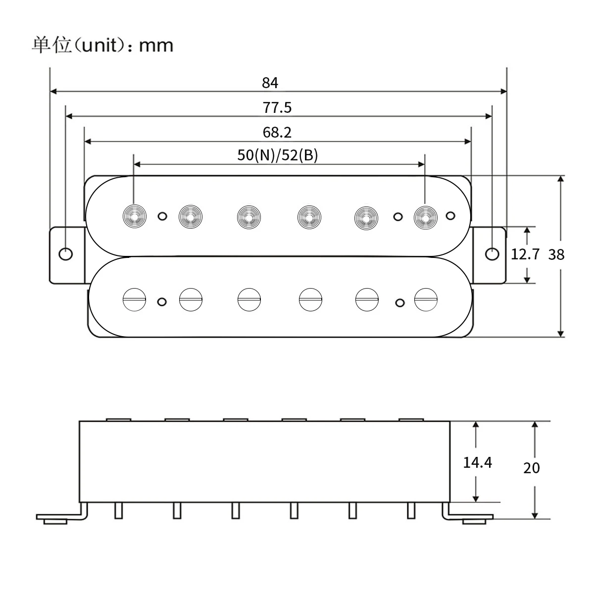FLEOR 2PCS Alnico 5 험버커 픽업 세트 기타 넥 + 브릿지 픽업 일렉트릭 기타 부품