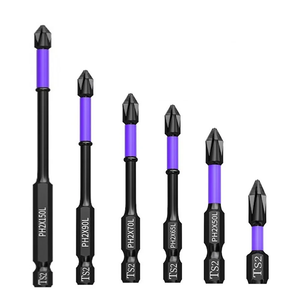 

Non-Slip PH2 Magnetic Batch Head Cross Screwdriver Hardness Impact Drill Bit 25/50/65/70/90/150mm Hand Tools