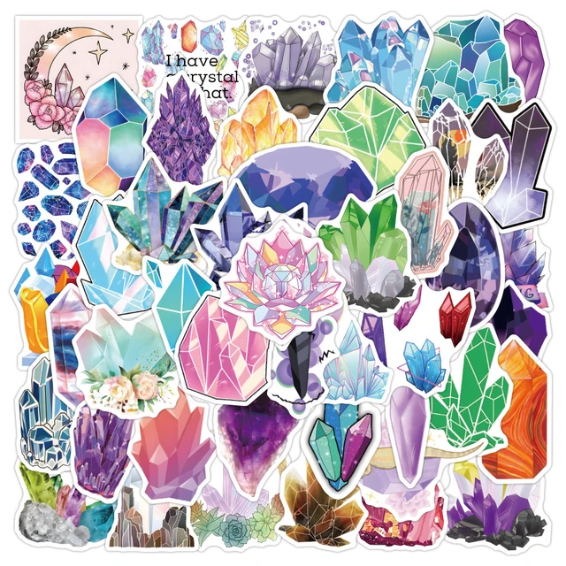 Crystals Sticker  Crystal stickers, Crystal drawing, Sticker decor