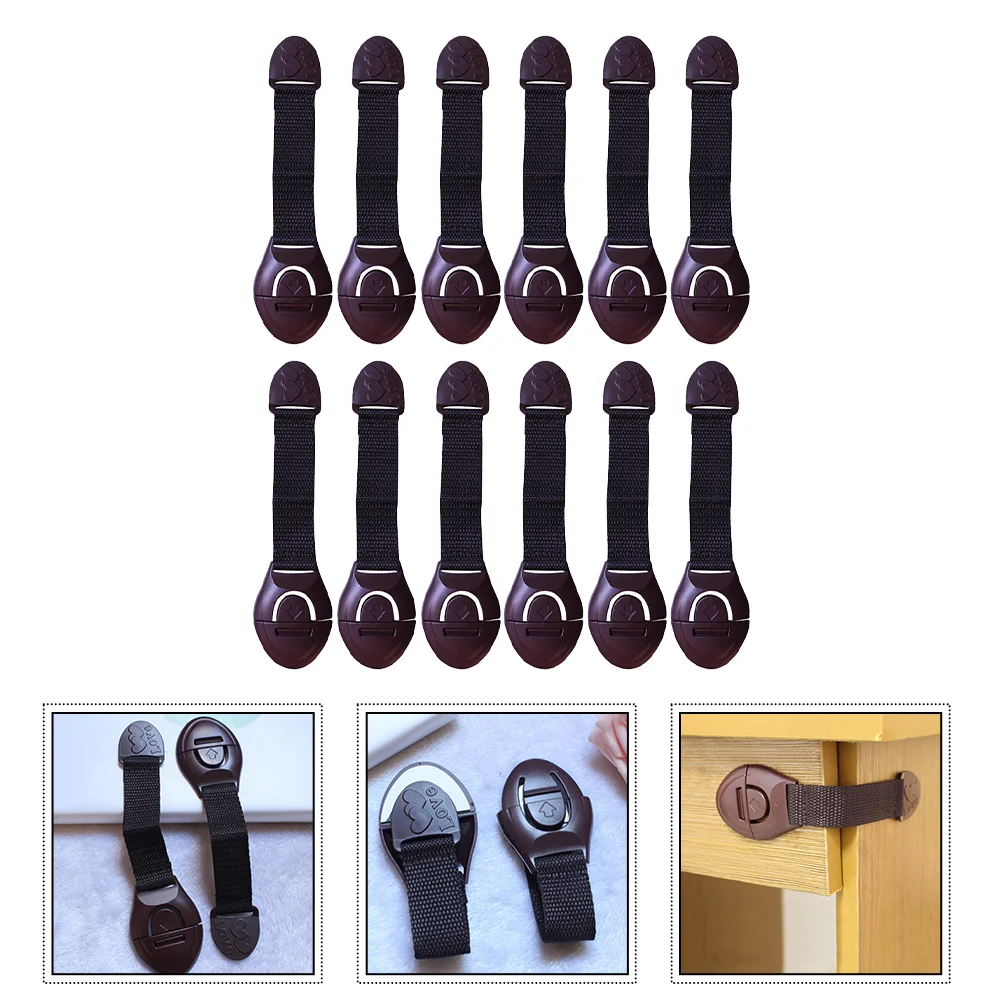 

12 Pcs Cloth with Drawer Lock Cabinet Latch Window Fabric Locks Safety Oven Refrigerator Door Abs Child Baby