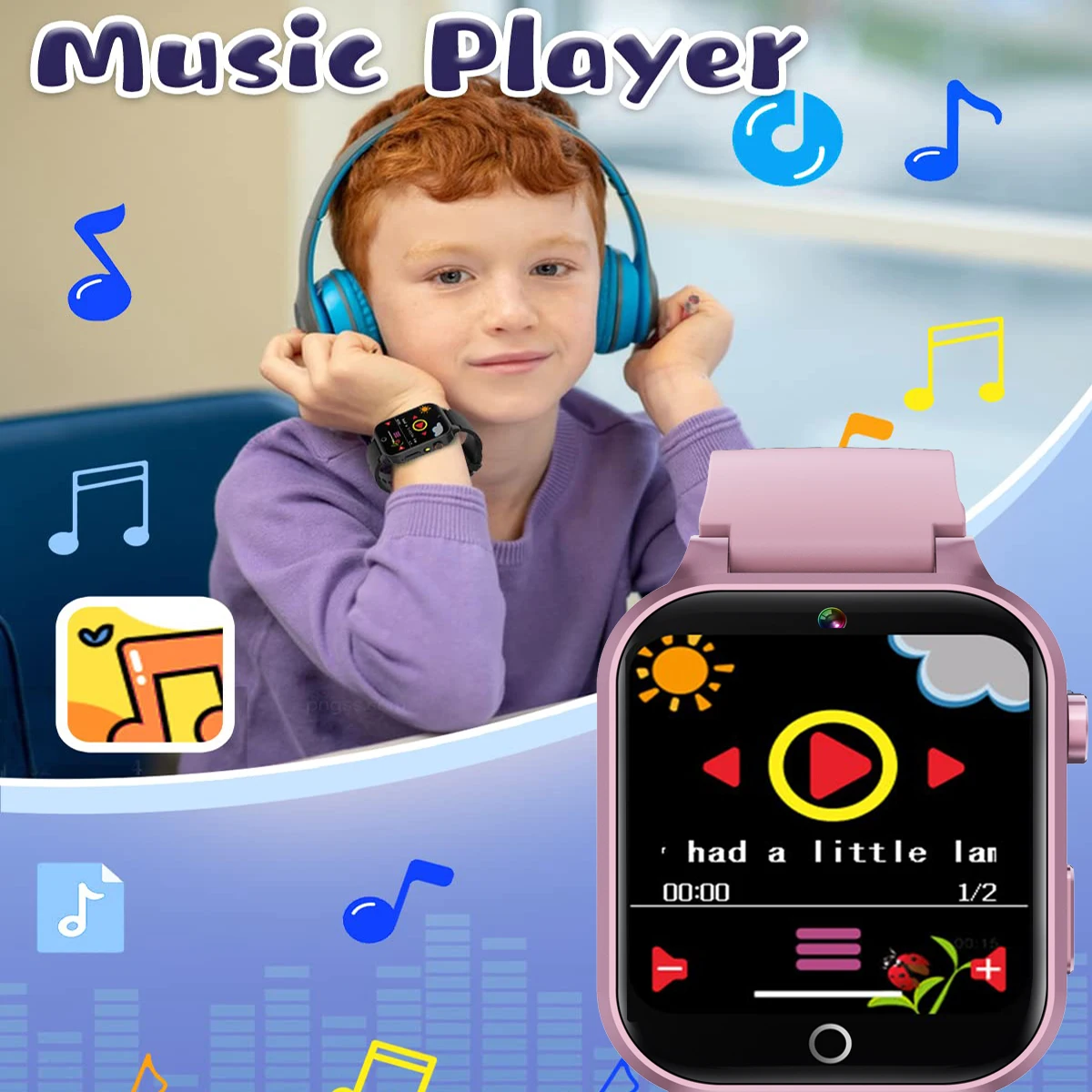 어린이 게임 스마트 워치, 26 게임 터치 스크린 카메라 만보계 비디오 MP3 알람, 어린이 디지털 시계, 소년 소녀 생일 선물