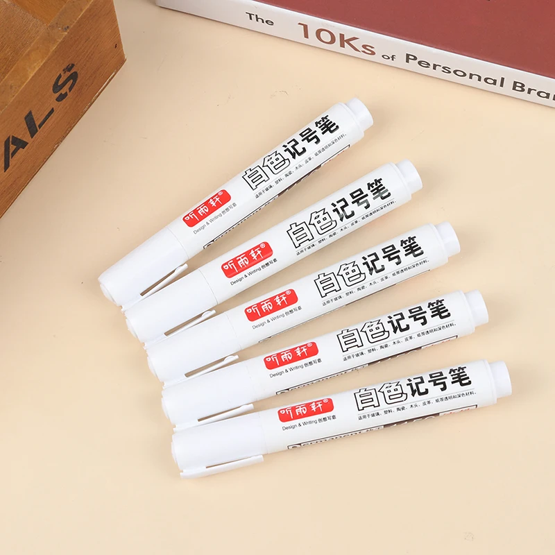 3/5pcs Metal Permanent Marker Pens 6mm White Paint Pen For Leather