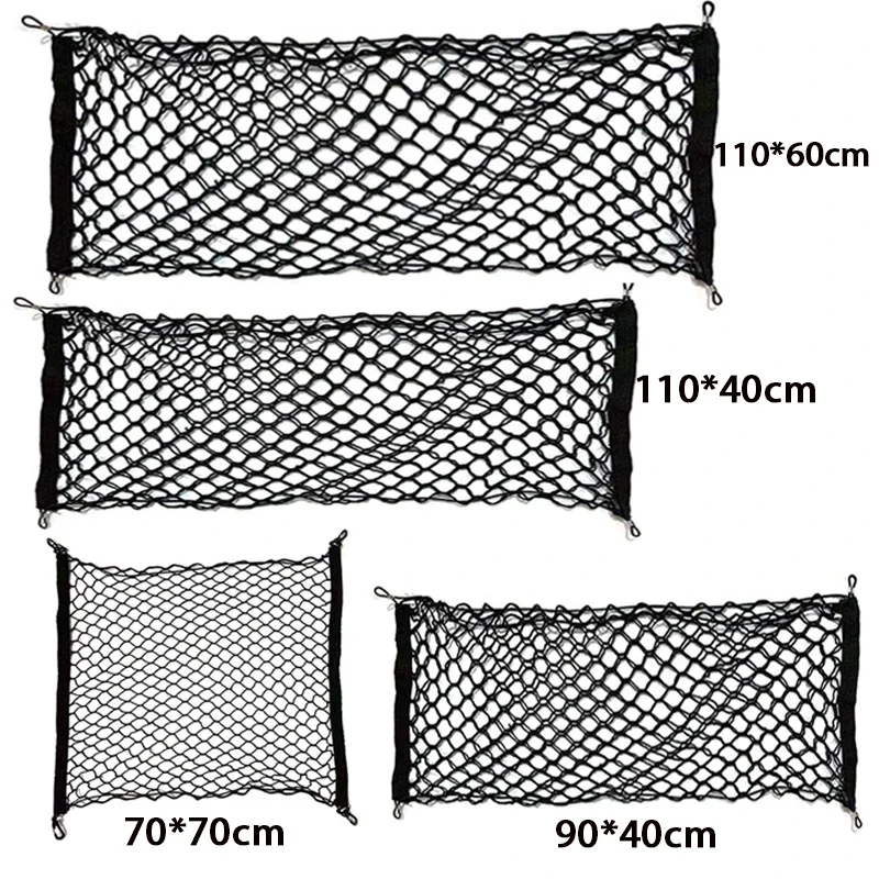 Auto Organizer Seat Back Car Storage Bag Rear Mesh Trunk Seat Elastic String Net Magic Sticker Universal Pocket Cage car storage bag