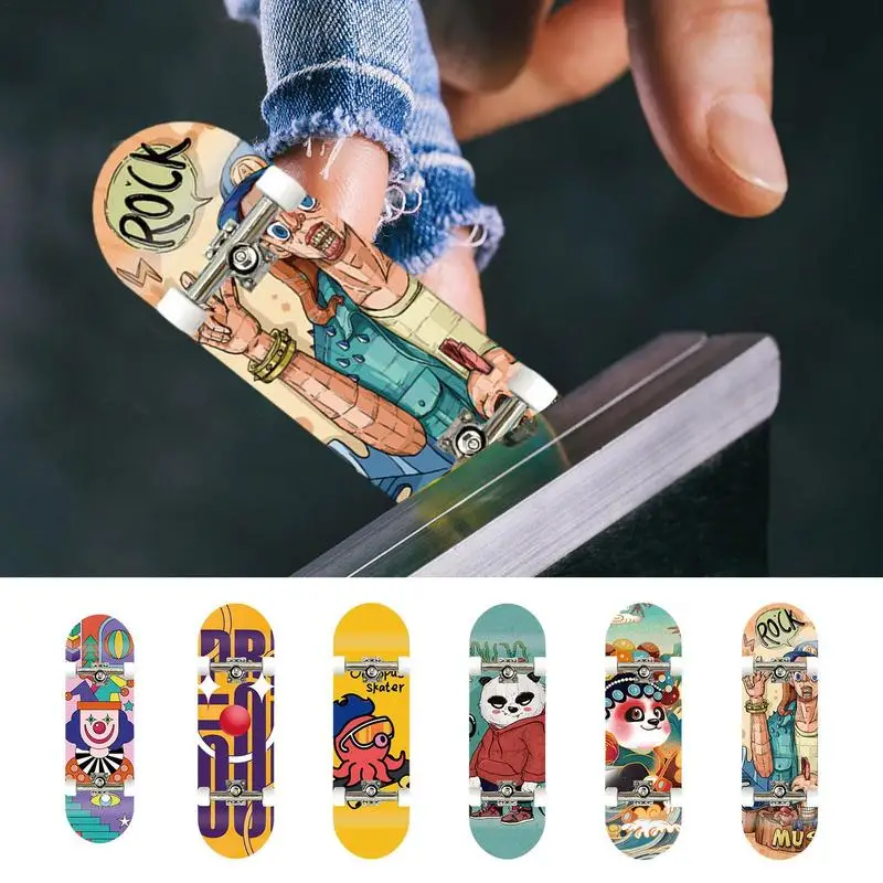 

Wooden Fingerboard 5 Layer Maple Wood Deck Bearing Wheels Alloy Truck Finger Skate Board Mini Skateboard Kid Toys