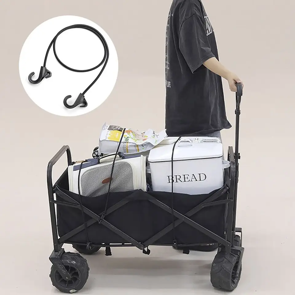 4 Corde Elastiche Con Ganci Regolabili 100cm - Cinghie Per Bagagli, Campeggio, Trasporto - Foto 6