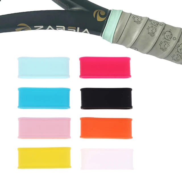 Tennis Racket Grip Rings: 4PCS Silicone Sweat-Absorbing Bands for Anti-Slip & Control Enhancement 2