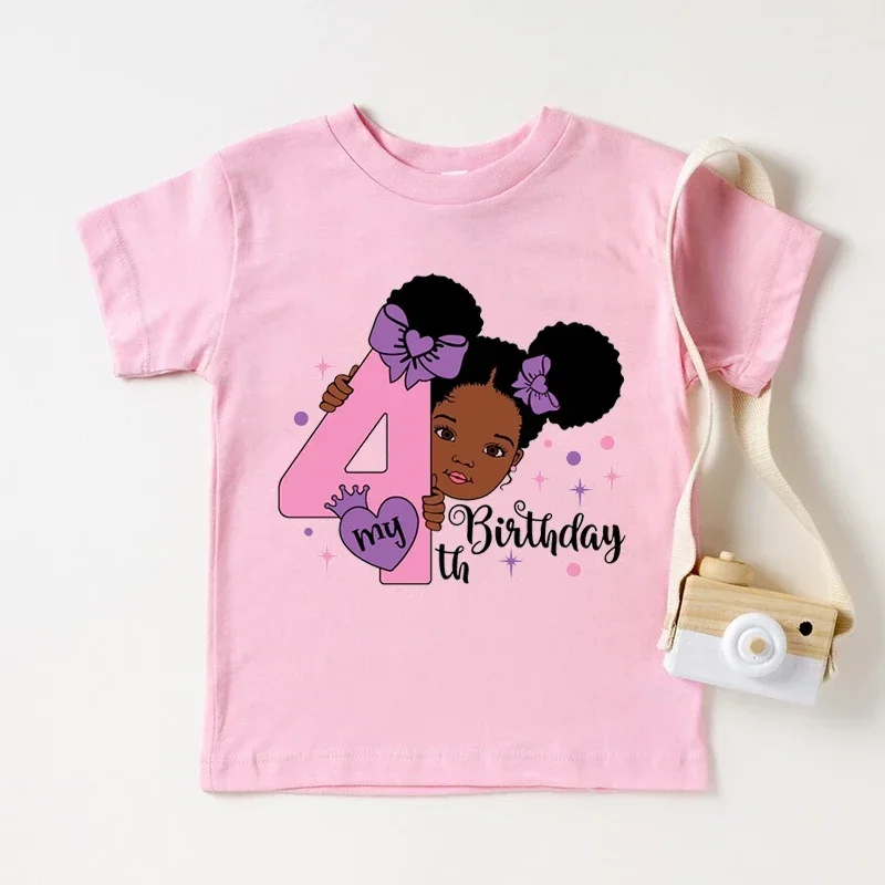thumbnail image 1 of Nueva camiseta de algodón para niñas con números negros kawaii, 2, 3, 4, 5, 6 y 7.º cumpleaños, ropa para niñas, camisetas de manga corta, 1 of 5