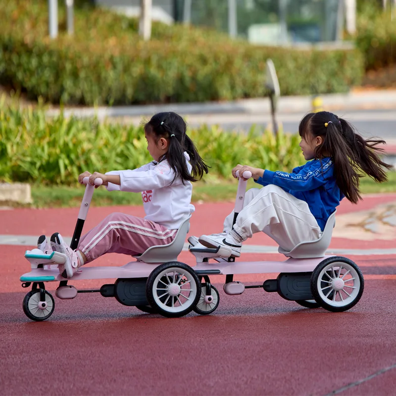 Children's Fitness Rowing Car,Hand-pulled Three-wheeled Bicycles,Can Sit on The Rocking Luminous Bicycle Toy Children's Tricycle