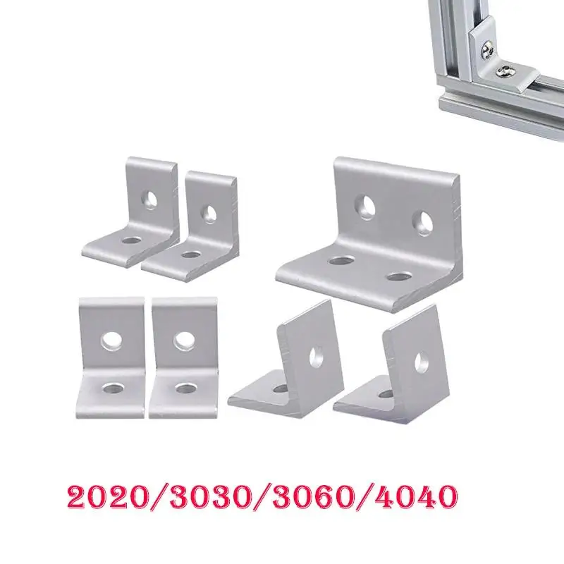 

2020 10Pcs 2 Hole 90 Degree Vertical Corner Piece Conversion Connecting Piece 3030 3060 4040Profile CNC Corner Code Piece