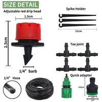 Micro Drip Irrigation System Portable 20M Automatic Watering with Adjustable Drippers Misting Watering Kits Garden Hose 4