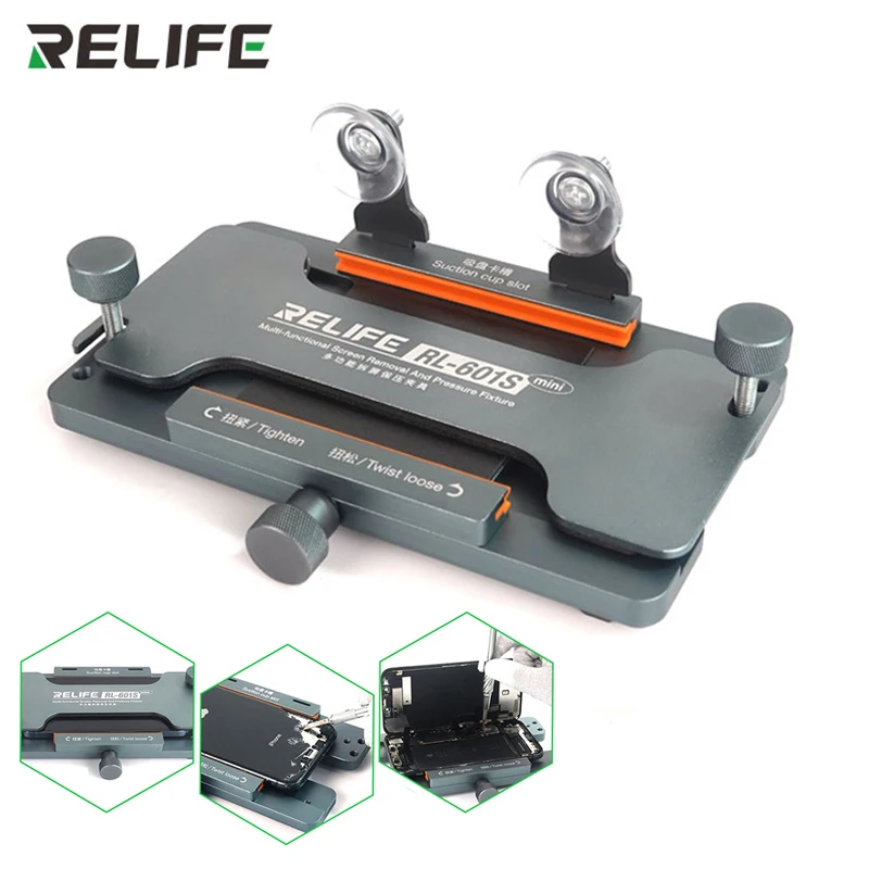 RELIFE RL-601S Mini Mobile Phone Fixture Holder for iPhone Samsung Screen Fixing Remove the Back Cover Glass Phone Repair Tools
