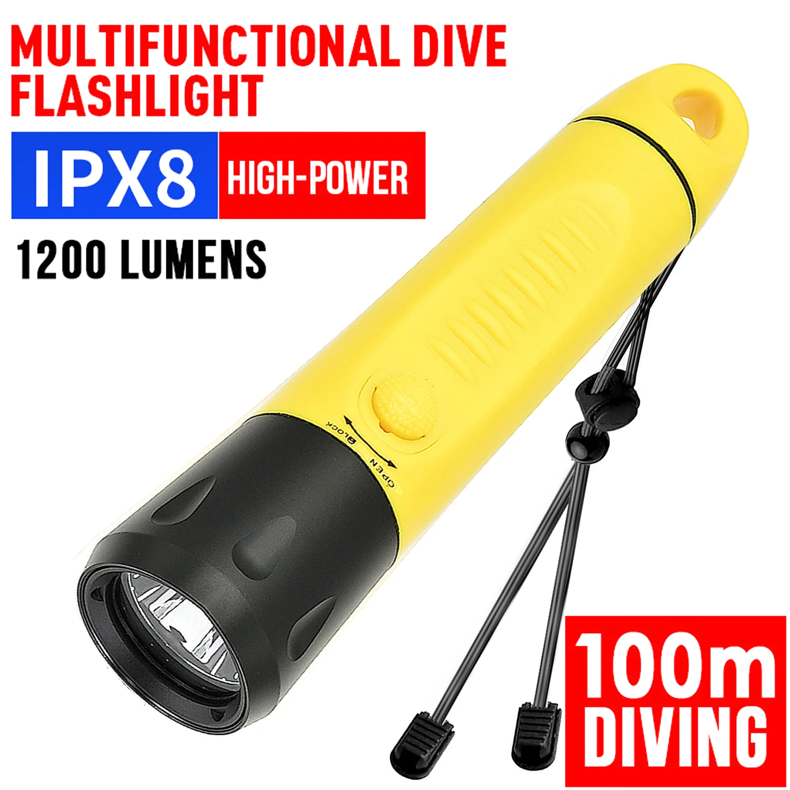 Description Picture 6 of itemL2 Scuba Diving Flashlight Stepless Dimming LED IPX68 Underwater 100 Meters Diving Light With Built-in 15000mAh Rechargeable