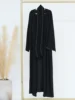 Abaya avec écharpe pour femmes musulmanes, ensemble 2 pièces, cardigan long, robe longue décontractée, caftan, fête du Ramadan, caftan modeste