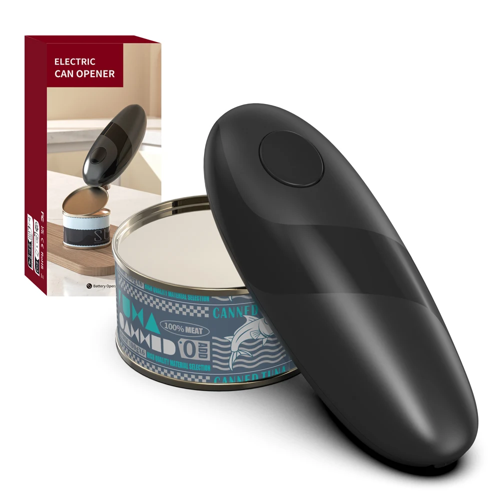 컴팩트 자동 전동 캔따개 - 원터치 휴대용 주방 도구 (병/캔용) 간편 보관 디자..
