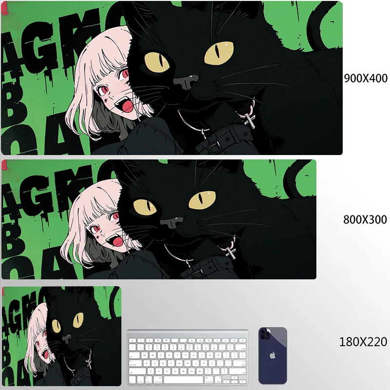 thumbnail image 1 of Xxl alfombrilla de ratón de Anime rosa para gato, alfombrilla para jugador, alfombrilla de escritorio para chica bonita, alfombrilla antideslizante para ratón de juegos, alfombrilla de goma para tecla, 1 of 5