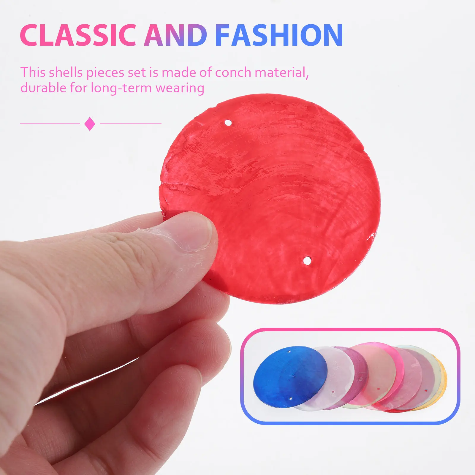100pcs 라운드 쉘 펜던트 천연 장 걸이 장식품 만들기 참 DIY 윈드 차임 귀걸이 장식 키체인 쉘