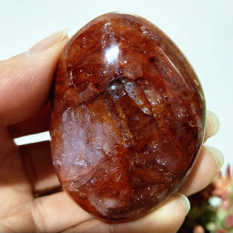 high quality Natural Stone Red Hematoid quartz Crystal palm Home Decoration Meditate And Chakra Healing Feng Shui Crystal 4
