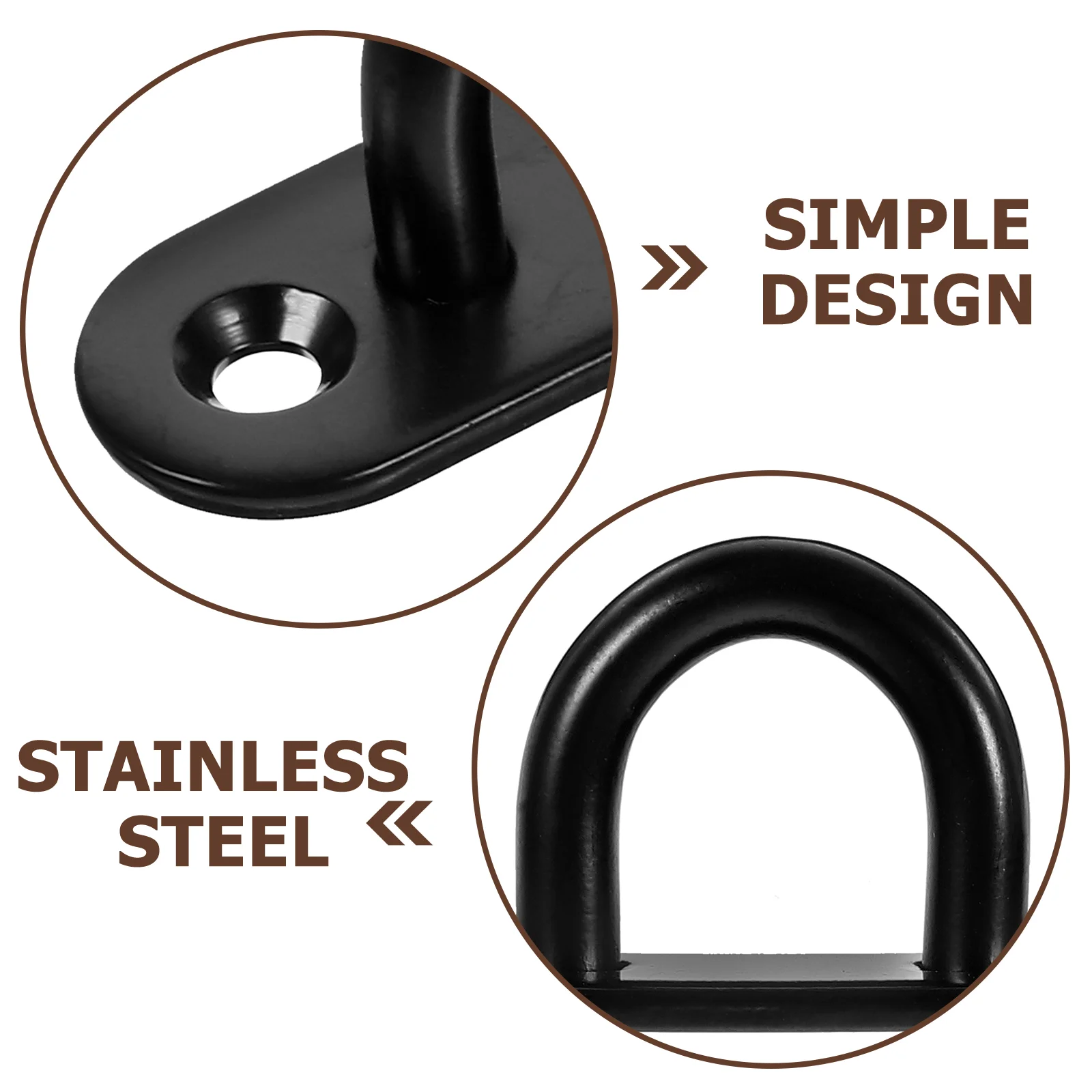 4 Pcs Shed Door Latch Roof Wall Hooks Ceiling Heavy Stainless Steel Mount Large