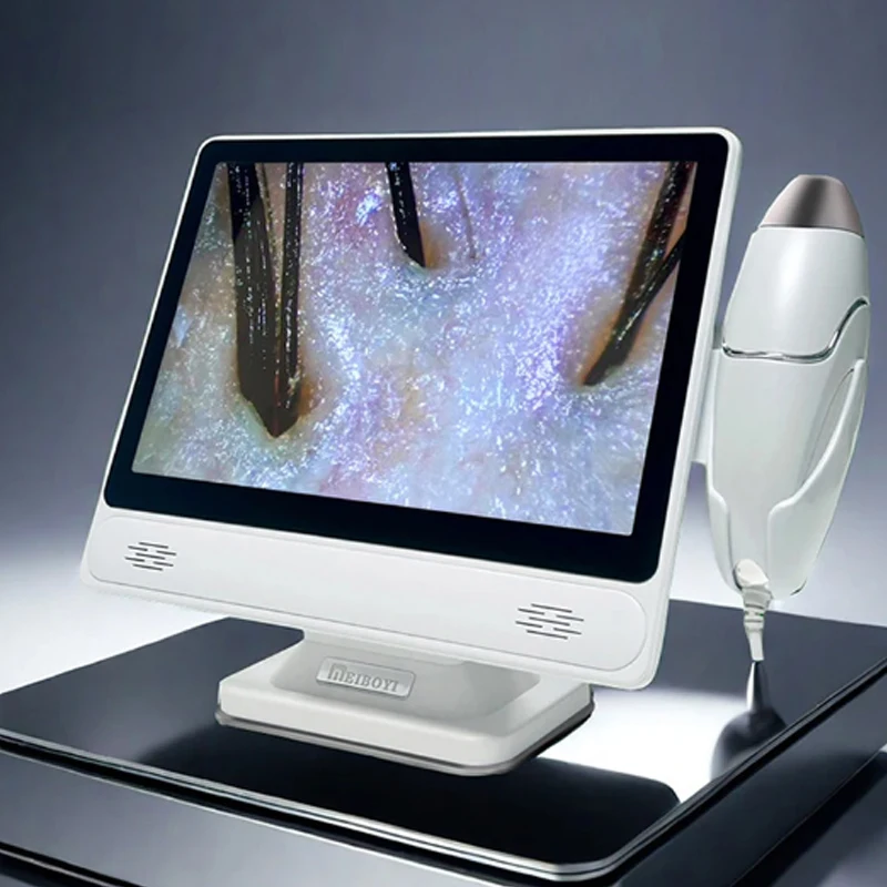 2025 HD Digital Skin Analyzer Professional Hair Scalp Camera Detector Hair Follicle Oil Moisture Test Device 10 Inch Skin Tester