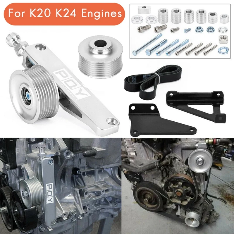

K Series A/C & P/S Eliminator Pulley Kit For Honda Acura K20 K24 K Swap Engines