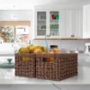 Rectangle Wicker Storage Baskets for Shelves Organizing,Waterproof Woven Storage for Toilet Shelf Baskets,Laundry Room,Brown 5