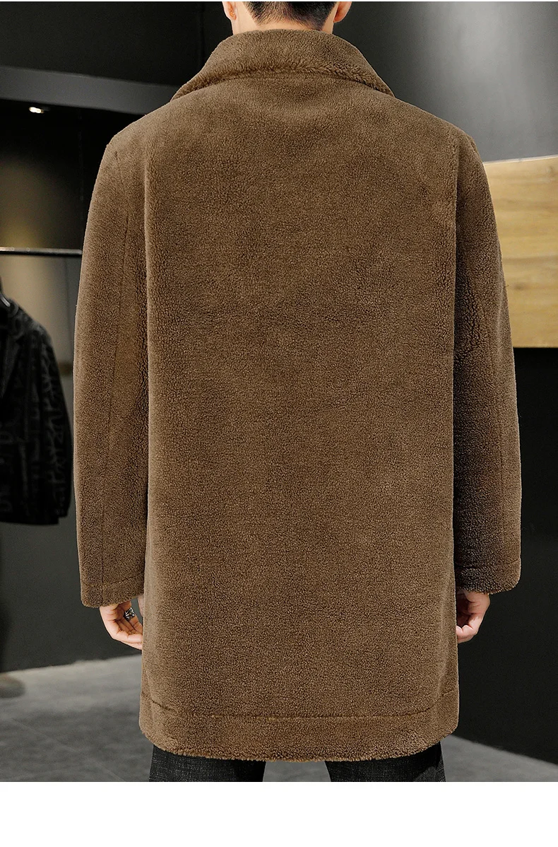 S9069a85ea7ac400c96f0065212749cc43 Double -sided Wear Winter Jacket Men Granular Velvet Splicing Slim Abrigo Largo Hombre Solid Color Coat Long Warm Jacket Mallzona