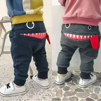 0-4Years Toddler Boys Casual Long Trousers Big Mouth Monster Shark Print Harem Bottom Leggings For Boys 4
