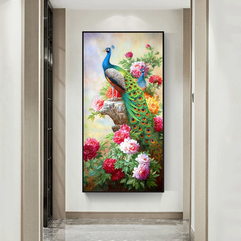 

5D "сделай сам", искусство страз, животное, павлин, цветок, вышивка крестиком, коридор, гостиная, домашний декор, рождественские подарки